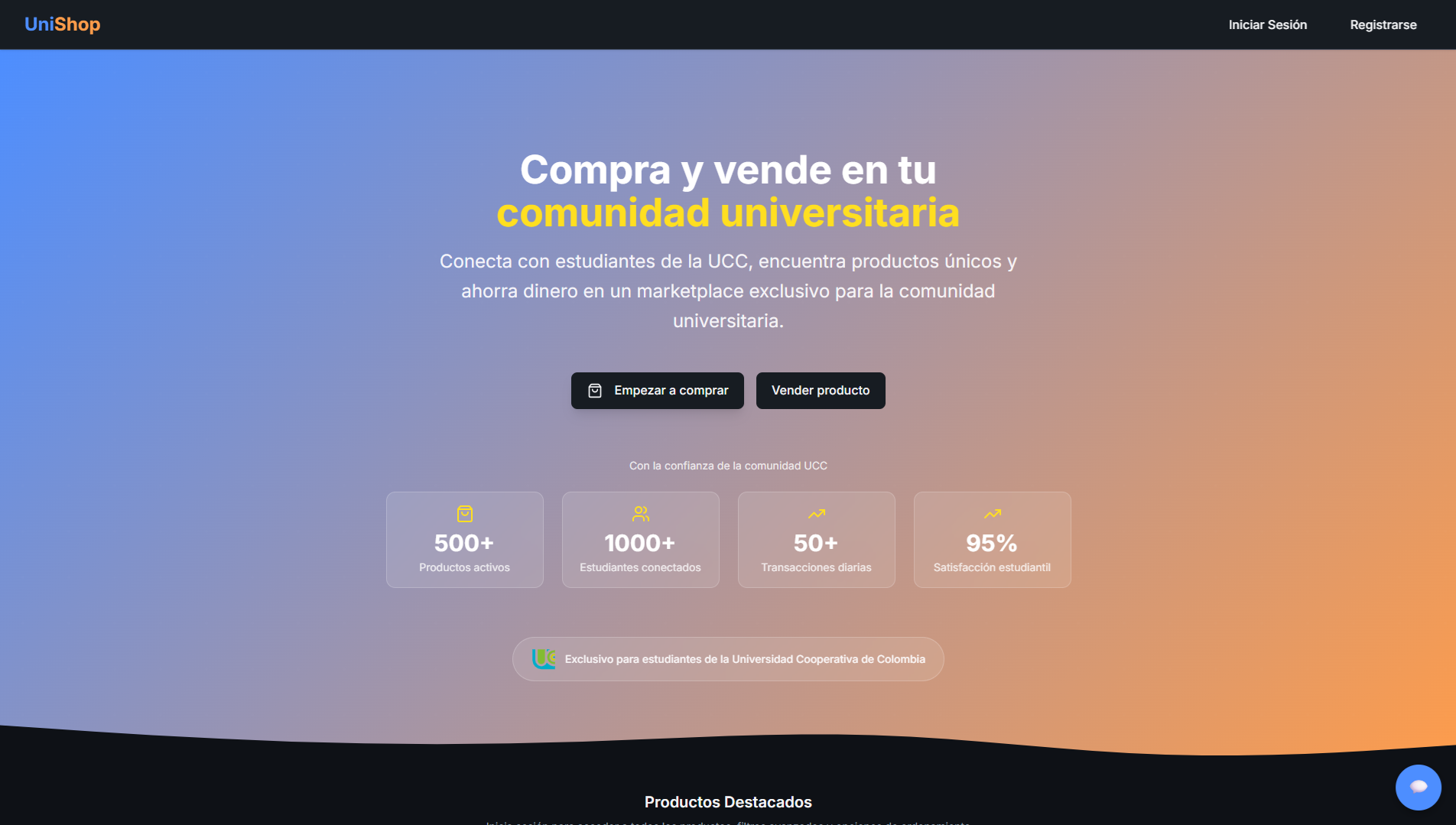 Project preview for UniShop